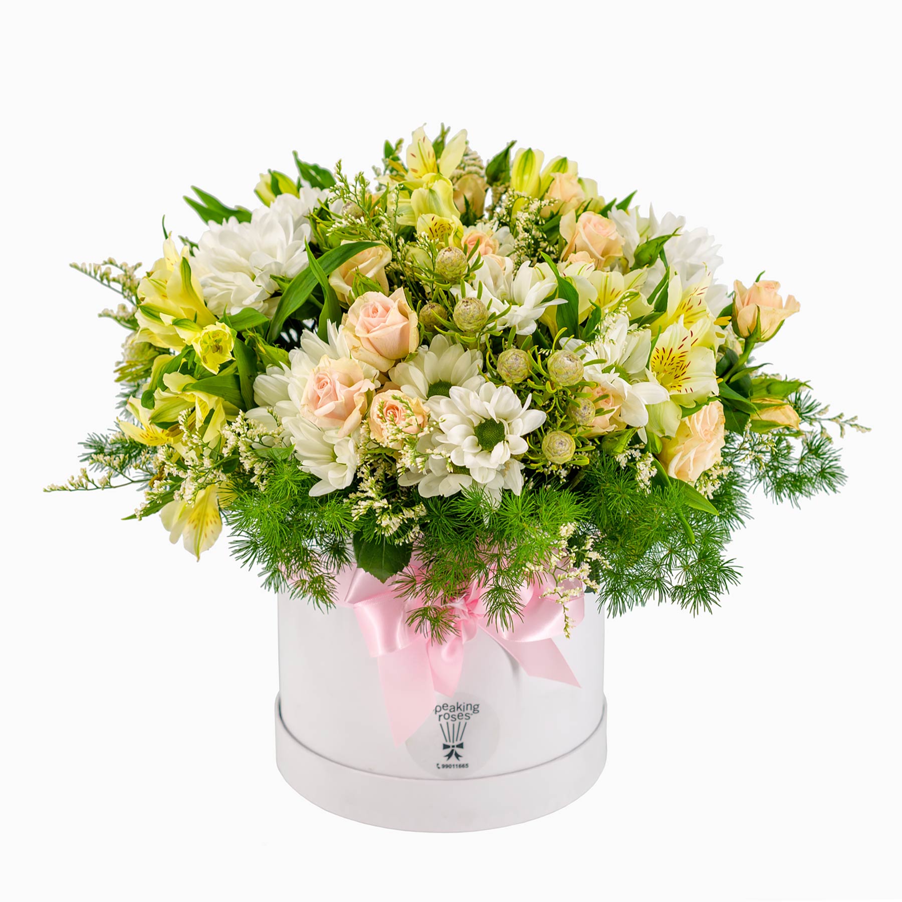 White box with seasonal flowers