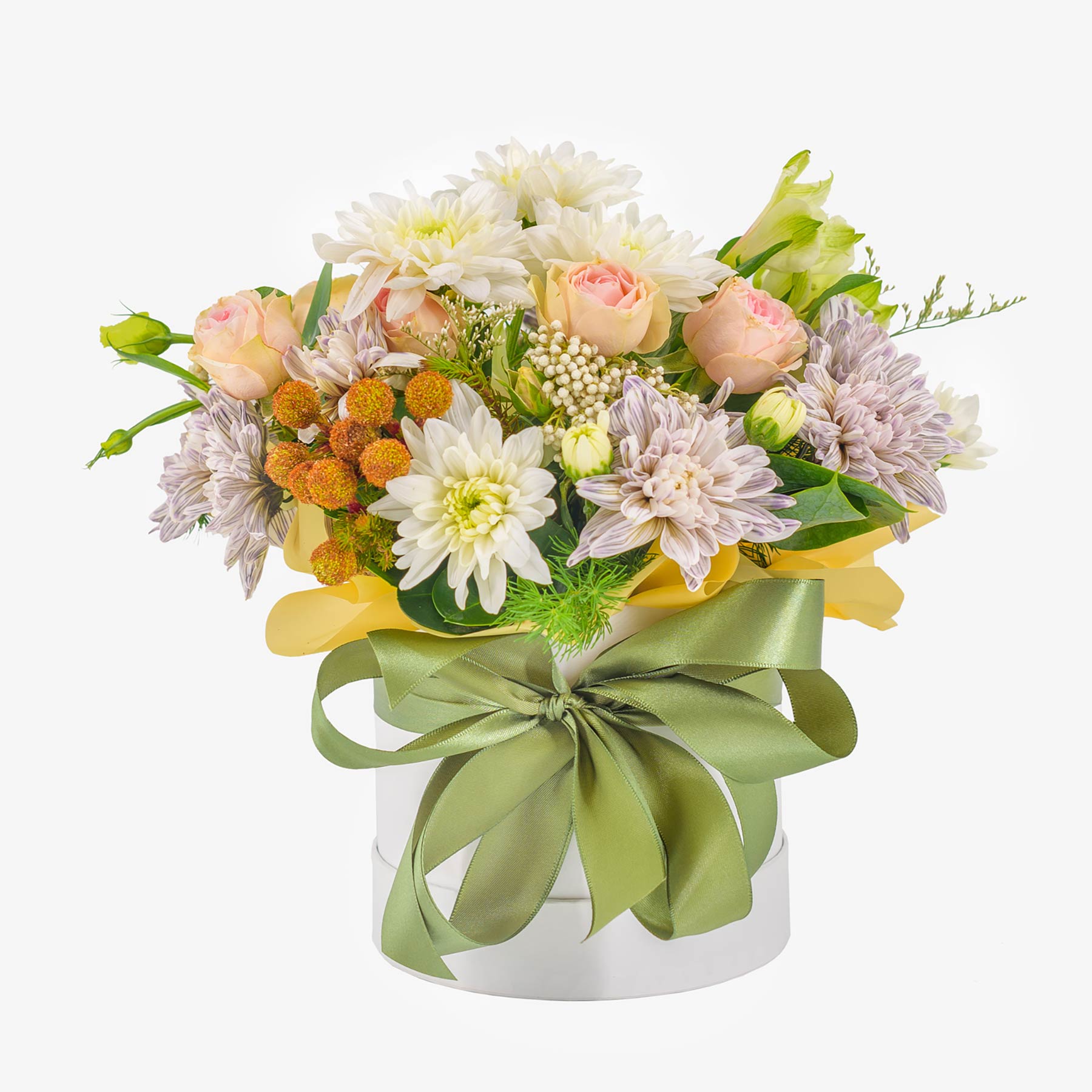 Box of light coloured flowers